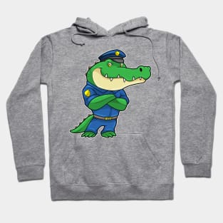 Crocodile as Police officer with Police uniform Hoodie